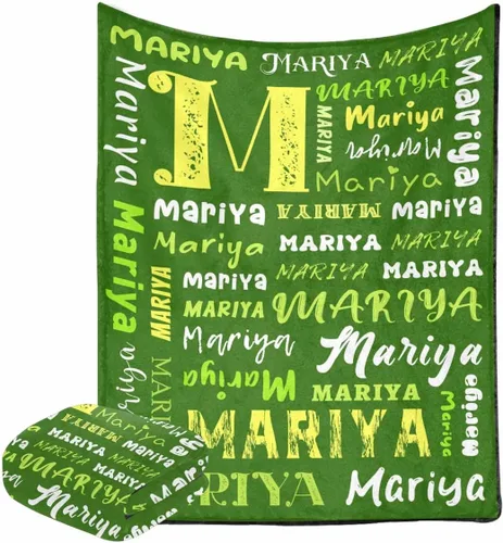 Miniatura 28 de M YESCUSTOM Mantas de bebé personalizadas, manta de bebé personalizada con texto y nombre para niños y niñas, manta azul, regalo para cumpleaños