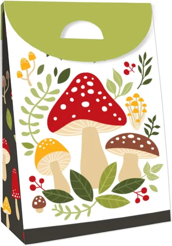 Miniatura 3 de Big Dot of Happiness Wild Mushrooms – Bolsas de regalo de fiesta de setas rojas – Cajas de regalos para fiesta – Juego de 12