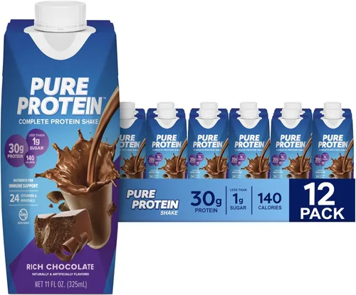 Miniatura 2 de Pure Protein Batido y barras de proteína de chocolate, alto contenido en proteínas, aperitivos nutritivos para apoyar la energía, bajo en azúcar