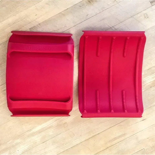Miniatura 3 de Juego de 2 guantes de cocina de silicona (mediano/grande, rojo)