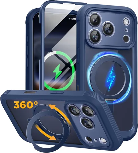 Miniatura 37 de Miracase Funda para iPhone 13 de 6.1 pulgadas, [sin burbujas] funda de teléfono de cuerpo completo con pantalla de vidrio completa integrada, sin