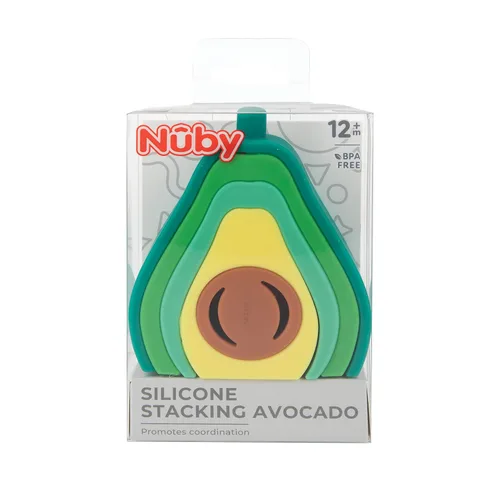 Miniatura 11 de Nuby Juguete interactivo de aguacate apilable de silicona suave, juguete apilable de 5 piezas para el desarrollo temprano, más de 12 meses