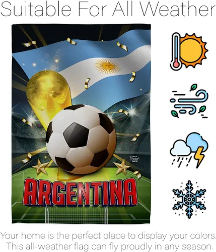 Miniatura 6 de Bandera del equipo de la Copa Mundial de la FIFA 2022 con bandera de Argentina para decoración del hogar al aire libre, arte de pared
