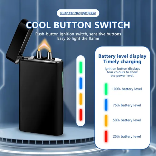 Miniatura 3 de SKRFIRE Encendedor de arco de plasma de alta potencia - Encendedor eléctrico recargable por USB a prueba de viento con linterna multimodo, pantalla