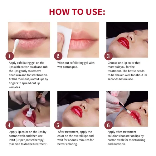Miniatura 6 de BB Lips - Kit de suero semipermanente, tratamiento de maquillaje semipermanente, suero labial BB para pigmento labial, incluye pigmentos labiales