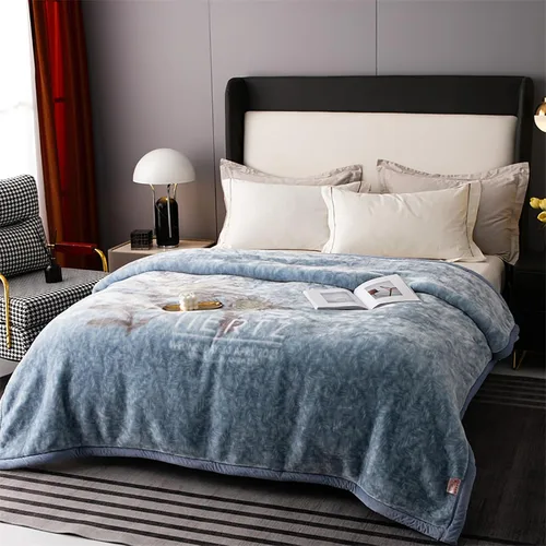 Miniatura 11 de LGYKUMEG Manta pesada de visón coreano, tamaño Queen de 79 x 91 pulgadas, sedosa suave y cálida, manta de cama Raschel reversible de 2 capas, 9