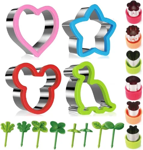 Juego de cortadores y selladores de galletas mejorados Abruga para sándwich, cortador de verduras y sellos de frutas, molde con estrella de