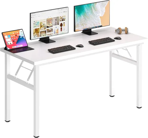 Miniatura 15 de DlandHome - Mesa plegable para computadora de 47 pulgadas, escritorio portátil, mesa de actividades, mesa de conferencias, escritorio de oficina