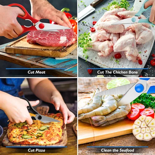 Miniatura 5 de Tijeras de cocina - Tijeras de cocina resistentes, aptas para lavavajillas, de acero inoxidable, tijeras de alta utilidad afiladas para aves