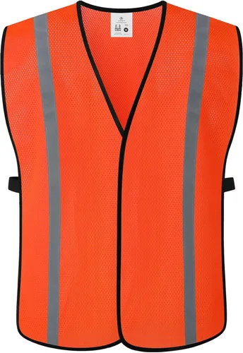 Miniatura 16 de Chaleco de seguridad reflectante para hombres y mujeres, chaleco de construcción que cumple con el estándar ANSI/ISEA Amarillo
