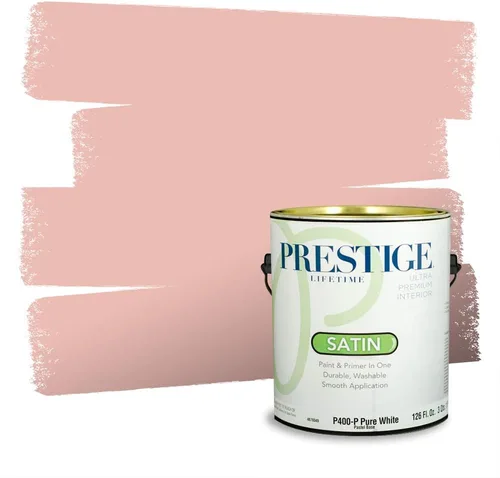 Miniatura 141 de Prestige Paints Pintura exterior e imprimación en uno, 1 galón, plano, coincidencia comparable de Valspar* Amber Rose*