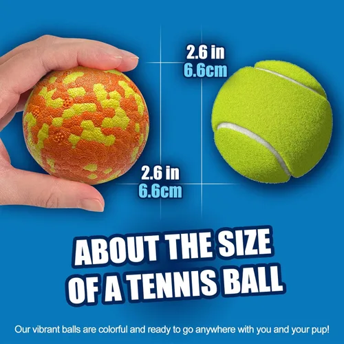 Miniatura 2 de Mankoda Pelotas para Perros, Pelotas de Tenis Indestructibles para Perros, 2.5 Pulgadas Juguetes Duraderos y Saltarines para Perros