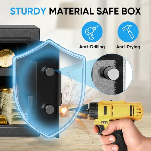 Miniatura 5 de Caja fuerte digital para el hogar, caja de seguridad para pies, caja de seguridad para dinero, joyas, documentos y armas, seguridad digital