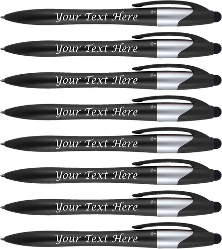 Miniatura 11 de Paquete de 200 bolígrafos personalizados con logotipo o texto, para marketing, fiestas y eventos, cada bolígrafo es un bolígrafo de tinta de 3 Negro