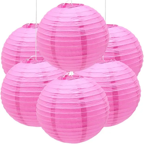 Miniatura 11 de 6 linternas de papel decorativas redondas colgantes
