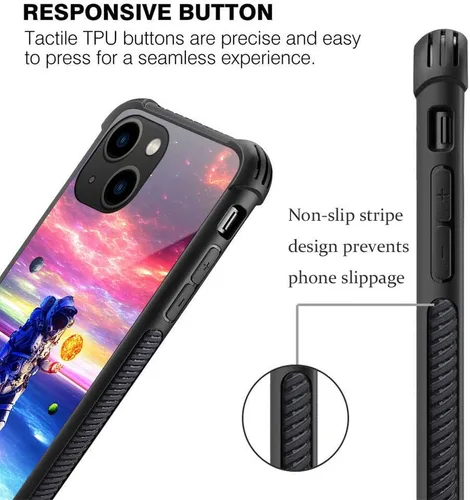 Miniatura 4 de ZHEGAILIAN Funda compatible con iPhone, diseño de astronautas de estrellas para hombres y niños, diseño de patrón a prueba de golpes, antiarañazos