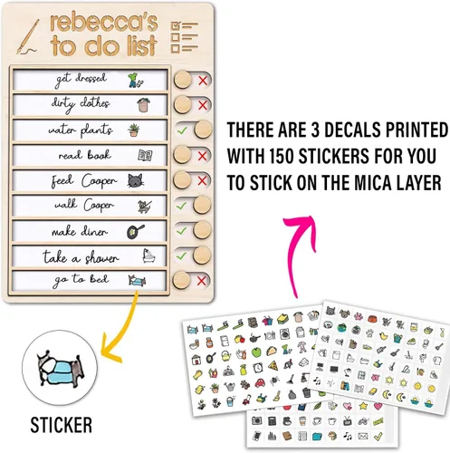 Miniatura 2 de Tabla de tareas personalizada para niños, tabla de rutina deslizante para niños, lista de tareas magnética reutilizable para niños
