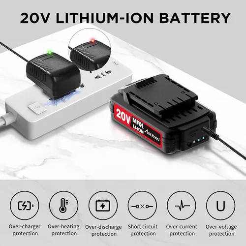 Miniatura 3 de AVID POWER Juego de taladro inalámbrico de litio de 20 V Max, kit de taladro eléctrico con batería y cargador, portabrocas sin llave de 3/8