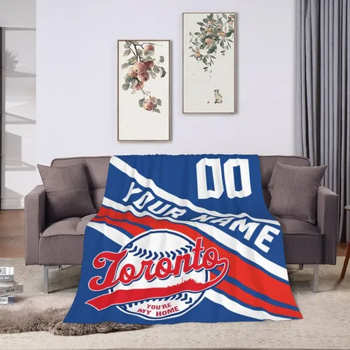 Miniatura 19 de Wream Manta personalizada para fanáticos de la cama, regalo de béisbol con nombre y número de ciudad de béisbol, manta de forro polar de invierno