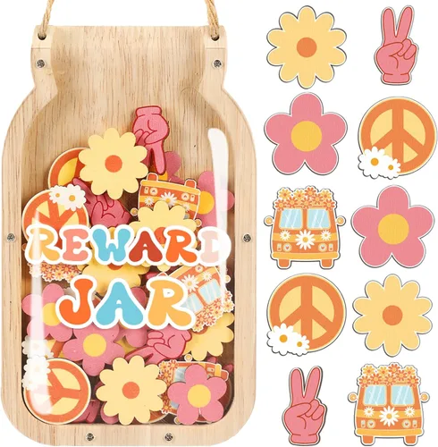 Groovy - Tarro de recompensa para niños, entrenamiento para ir al baño, tabla de recompensas de entrenamiento de comportamiento y tabla de tareas,