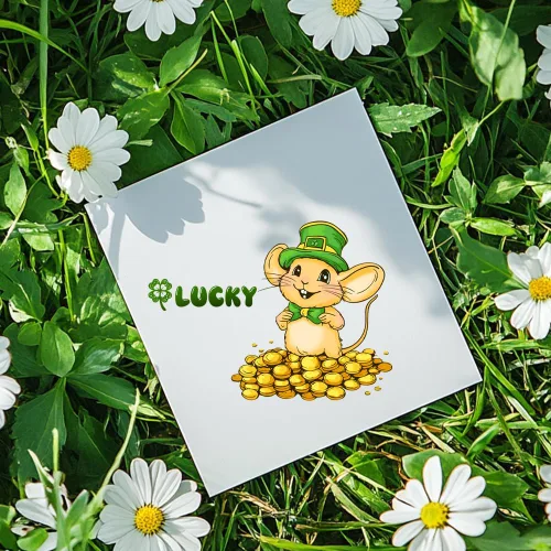 Miniatura 3 de CHGCRAFT Sellos transparentes del Día de San Patricio Ratón de silicona, sellos transparentes con patrón de dibujos animados, sellos transparentes