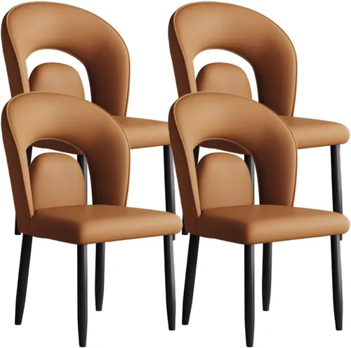 Miniatura 20 de YVYKFZD Leather Dining Chairs, Kitchen Chairs Set with Curved Back, Upholstered Dining Room Chair, Armless Comfy Side Chair, for Living Room