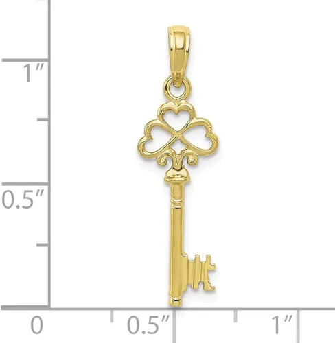 Miniatura 3 de Colgante de oro amarillo de 10 quilates con diseño de corazón en 3D