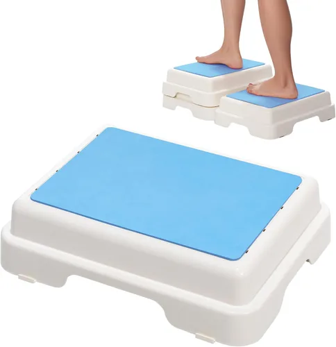 Wefaner Escalón de Ducha para Bañera, Taburete de Seguridad Antideslizante Apilable para Bañera, Plataforma Médica Portátil Apilable de Manos Libres
