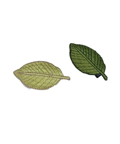 Miniatura 8 de Horquilla para el cabello con bordado en forma de hoja para niñas, pasadores para el cabello BW06 (2 unidades, verde)
