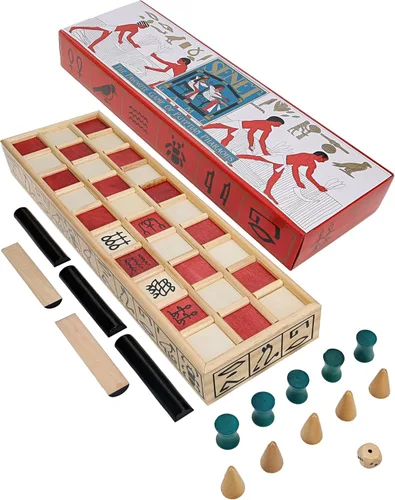 WE Games Senet - Juego de mesa egipcio hecho a mano de madera maciza para educación histórica, apreciación cultural y estrategia, juego antiguo para
