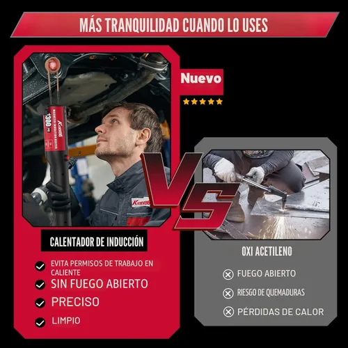 Miniatura 6 de Calentador de inducción de 1300 W 110 V, extracción de pernos, herramienta de calentador de inducción magnética de mano con 5 bobinas