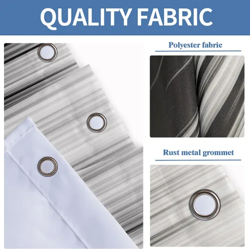 Miniatura 4 de AAtter - Cortina de ducha negra y gris con arte abstracto ombre gótico gótico estético para hombres, extra larga XL grande, de tela para decoración