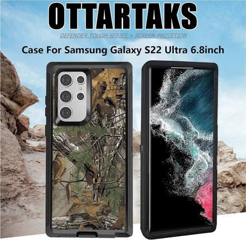Miniatura 7 de Funda compatible con Samsung Galaxy S22 Ultra para hombres y niños, funda de camuflaje con protector de lente de cámara resistente