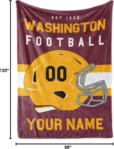 Miniatura 115 de Manta personalizada para fanáticos del fútbol americano – Se envía al día siguiente – Hecha en Estados Unidos – Manta de vellón personalizada