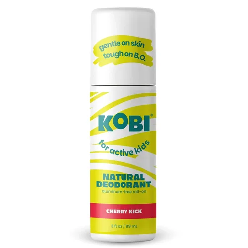 Kobi Desodorante para niños activos, adolescentes, niñas, niños, natural, sin aluminio, fuerza deportiva - Cherry Kick