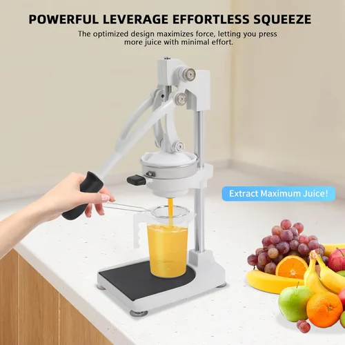 Miniatura 2 de Exprimidor Manual y Prensa de Mano Resistente, Exprimidor de Cítricos de Hierro Fundido con Base Estable, Prensa Manual de Grado Comercial