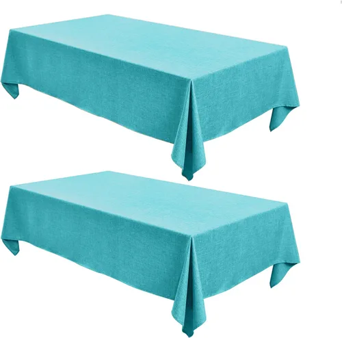 Miniatura 10 de Fitable - Manteles de lino sintético para mesas rectangulares: Mantel de granja resistente al agua y a las manchas, manteles de arpillera