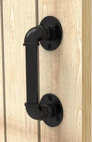 Miniatura 9 de Moderno tirador de puerta corrediza de granero de 9.5 pulgadas con juego de accesorios empotrados, diseño rústico, acabado con recubrimiento