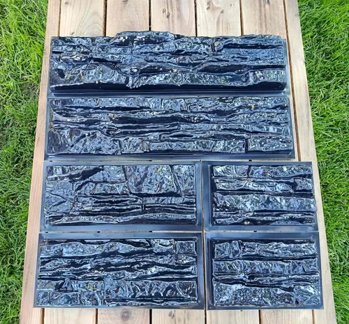 6 piezas ABS 2mm (0.079 pulgadas) Molde de Piedra Laja Piedra Caliza Piedra Natural Moldes de Cemento de Plástico Molde de Pared de Cemento Baldosa