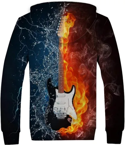 Miniatura 2 de D-WOLVES Chaqueta de invierno de los hombres Sudadera con capucha con cremallera completa abrigos gruesos calientes