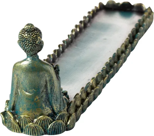 Miniatura 3 de Buda Sentado con Lotus Incienso Stick Holder Burner con colector de cenizas