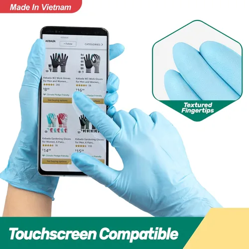 Miniatura 2 de Kebada Guantes de nitrilo desechables D1, guantes desechables de nitrilo para limpieza, preparación de alimentos, grado industrial, no estériles