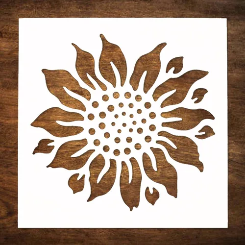 Miniatura 7 de Plantilla de girasol (6 x 9 pulgadas) – Plantillas reutilizables de flores de sol para pintar sobre madera, lienzo, papel, tela, pared, muebles