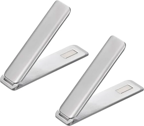 Miniatura 8 de uxcell Soporte para teléfono celular, paquete de 2 soportes de escritorio horizontales y verticales, soporte magnético de ángulo ajustable