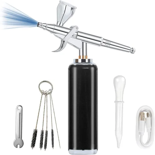 Kit de Aerógrafo de Alto Flujo de Aire, Compresor de Aerógrafo Portátil, Aerógrafo Inalámbrico Recargable, Mini Aerógrafo, Pistola de Aerógrafo de