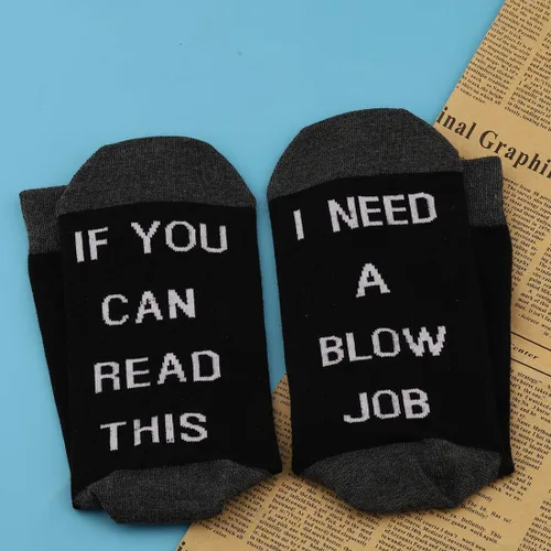 Miniatura 3 de JXGZSO Humor adulto regalo si usted puede leer esto necesito un golpe trabajo calcetines divertidos regalos para él golpe trabajo calcetines