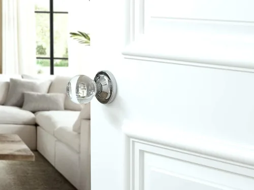 Miniatura 7 de Paquete de 7 pomos redondos de privacidad para puerta de cristal, roseta redonda cromada