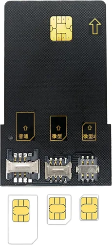 Miniatura 3 de 4 en 1 adaptador de tarjeta SIM de tarjeta inteligente para tarjeta IC, tarjeta SIM con 2FF 3FF 4FF Mini Micro Nano