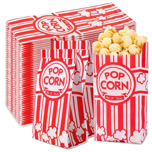 LINSIRON 112 paquetes de bolsas de papel para palomitas de maíz, bolsas pequeñas de palomitas de maíz de 1 onza, servicio individual a granel para