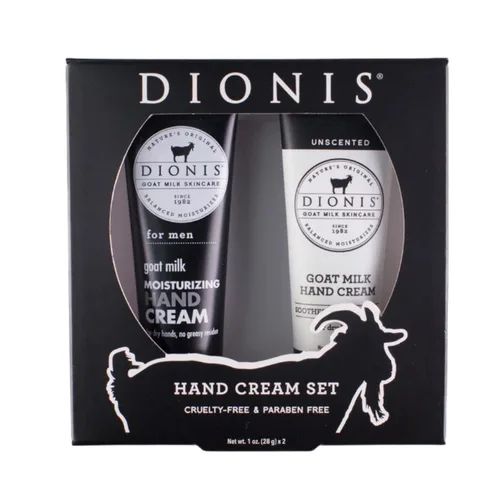 Dionis Set de regalo de crema de manos de leche de cabra para hombre, sin perfume (libre de fragancia) y para hombres (aromatizadas), calma y alivia